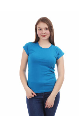 Бирюзовая женская футболка