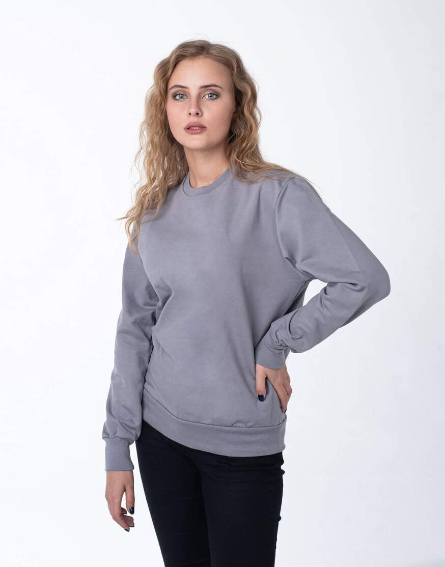 Светло-серый женский свитшот оптом